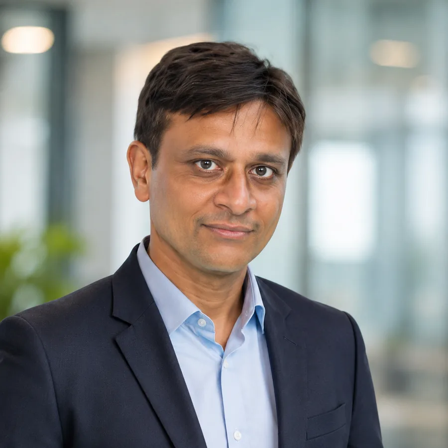Portrait of Mr. Mayurbhai Patel, founder of Bindiya Textile